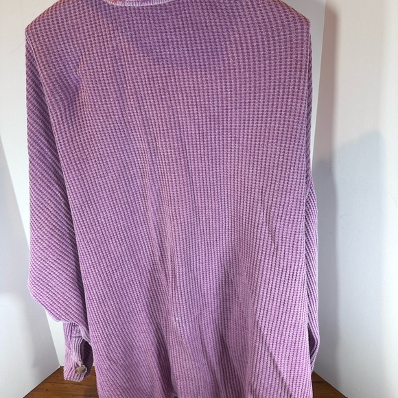 Free People One Scout Jacket, pink/purple waffle button up Size Large - Picture 5 of 7